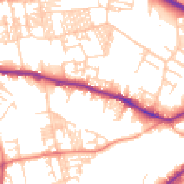 Daytime road noise heatmap for LS12 1EJ
