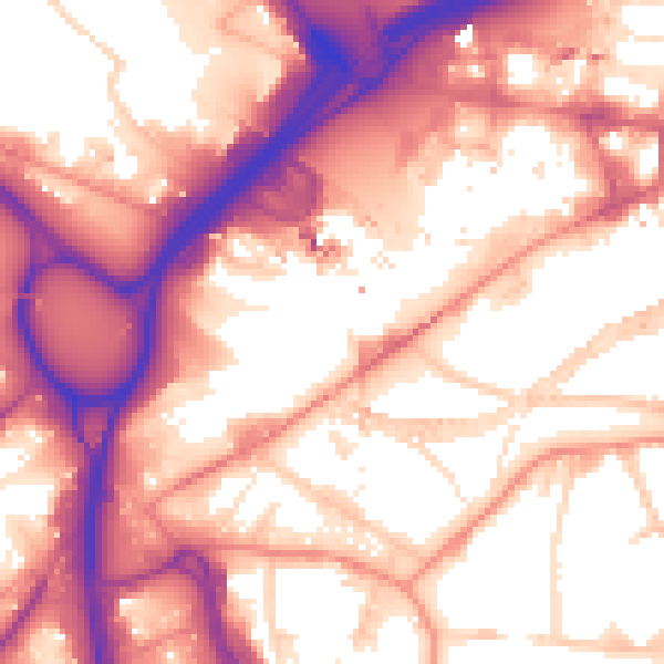 Daytime road noise heatmap for LS12 1FE