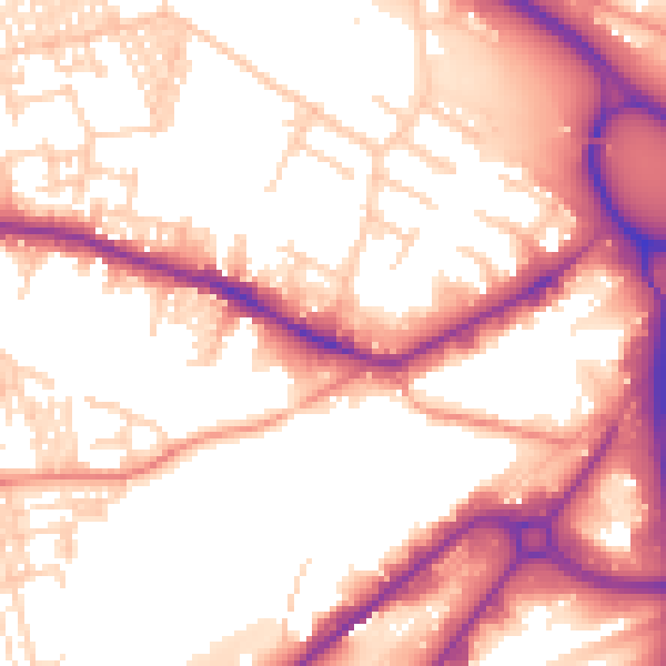Daytime road noise heatmap for LS12 1FN
