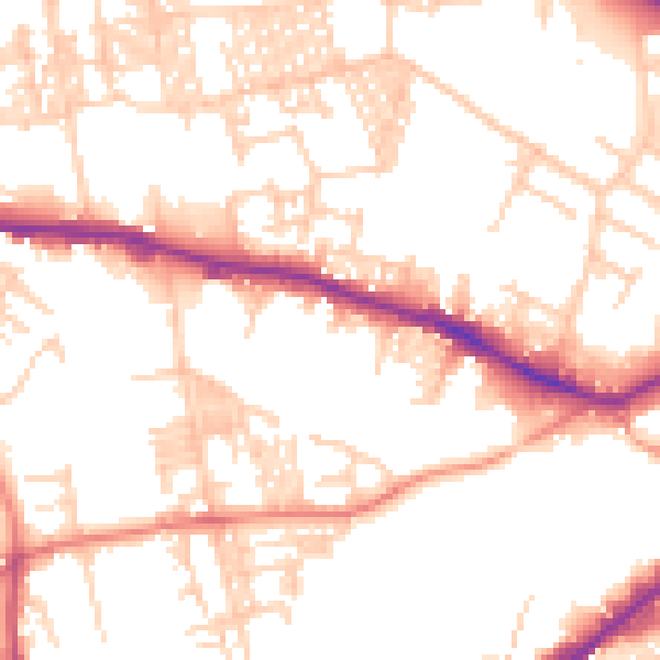 Daytime road noise heatmap for LS12 1HA