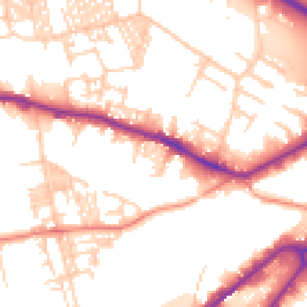 Daytime road noise heatmap for LS12 1HJ