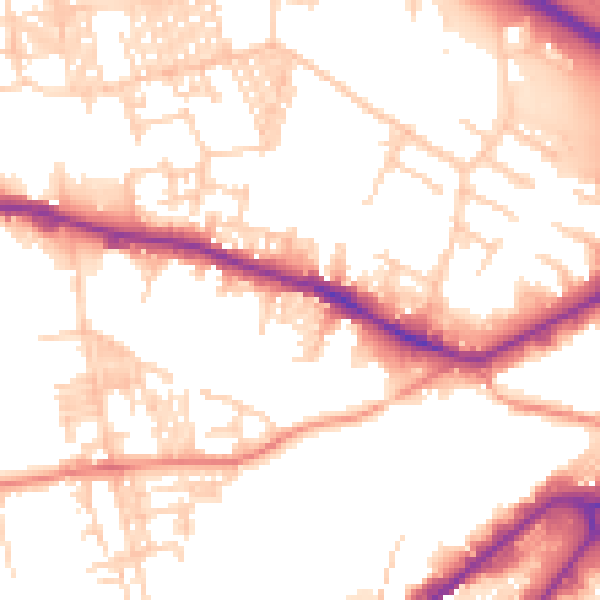 Daytime road noise heatmap for LS12 1HL