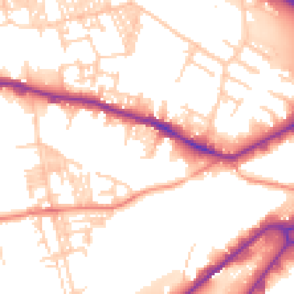 Daytime road noise heatmap for LS12 1HN