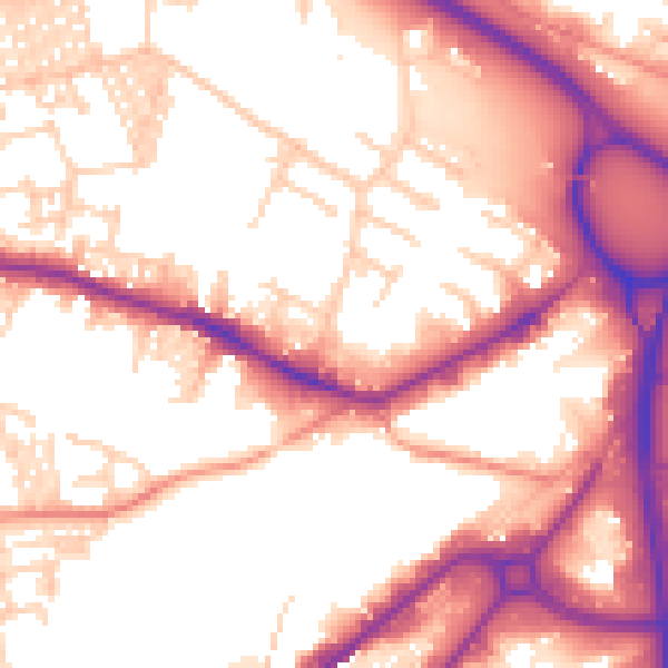 Daytime road noise heatmap for LS12 1HU