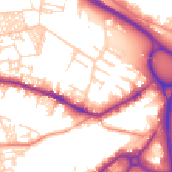Daytime road noise heatmap for LS12 1JZ