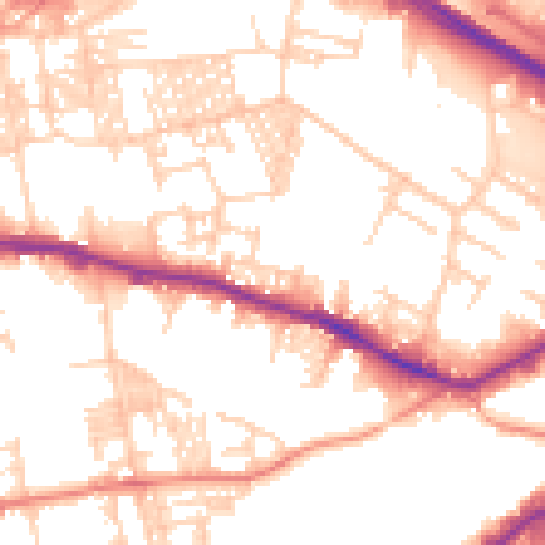 Daytime road noise heatmap for LS12 1LY