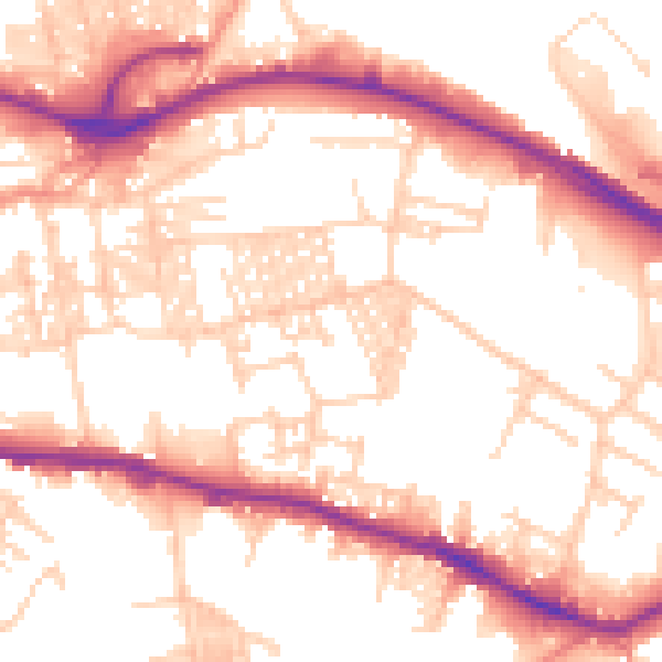Daytime road noise heatmap for LS12 1PL