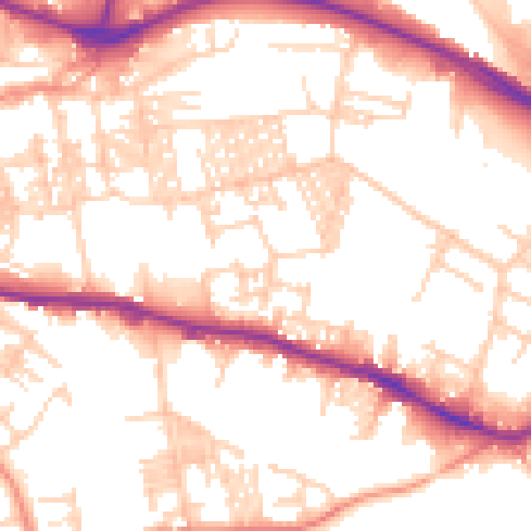Daytime road noise heatmap for LS12 1PT