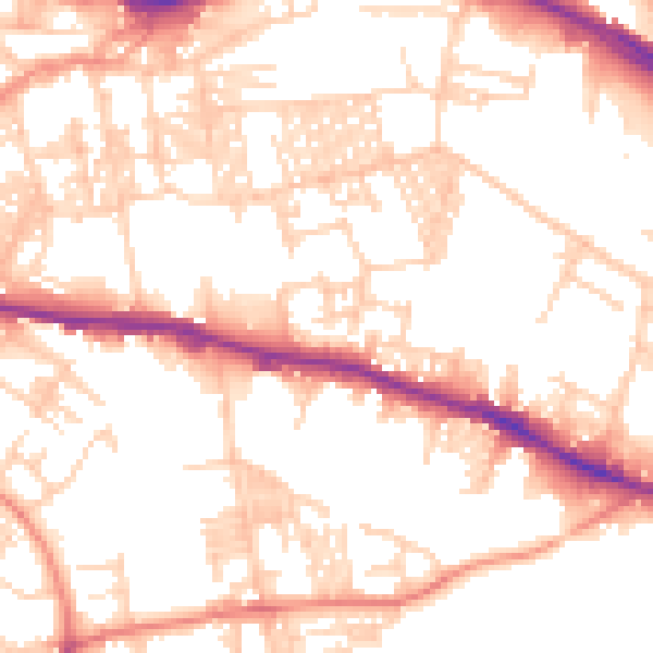 Daytime road noise heatmap for LS12 1PU