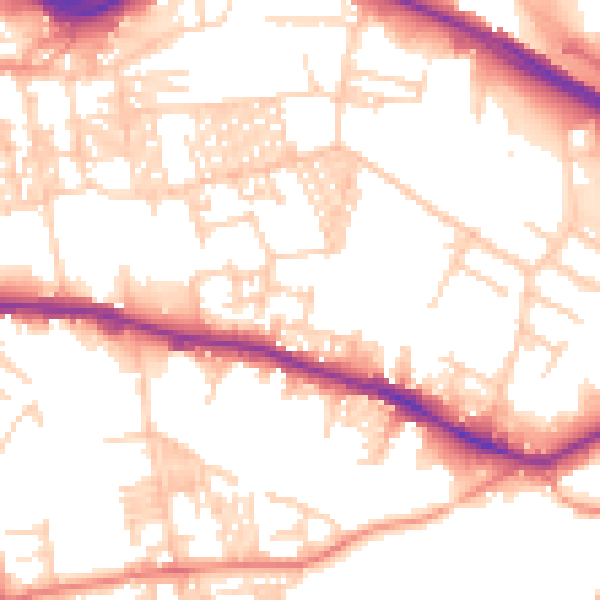 Daytime road noise heatmap for LS12 1QR
