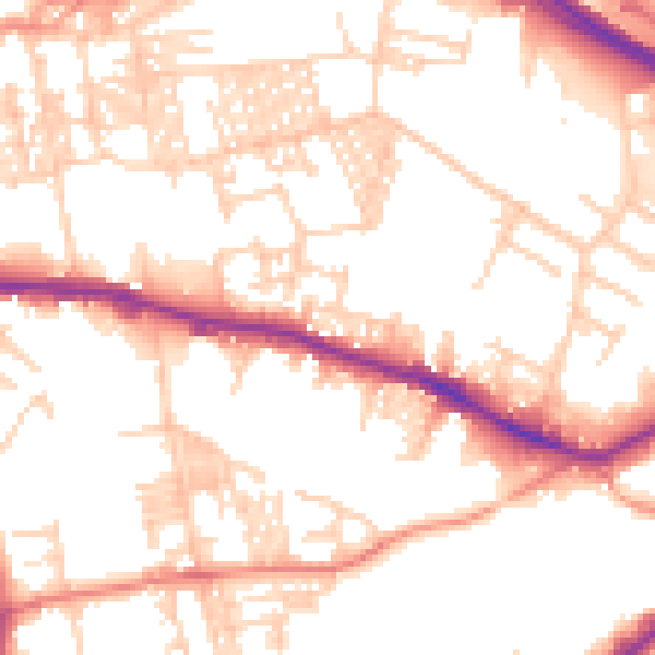 Daytime road noise heatmap for LS12 1QS