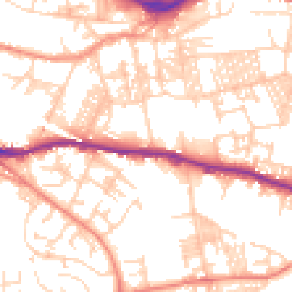 Daytime road noise heatmap for LS12 1ST