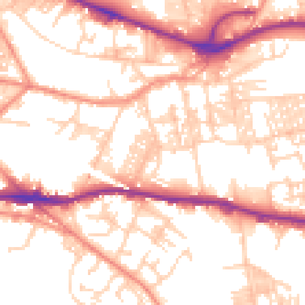 Daytime road noise heatmap for LS12 1TU