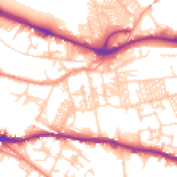 Daytime road noise heatmap for LS12 1UL