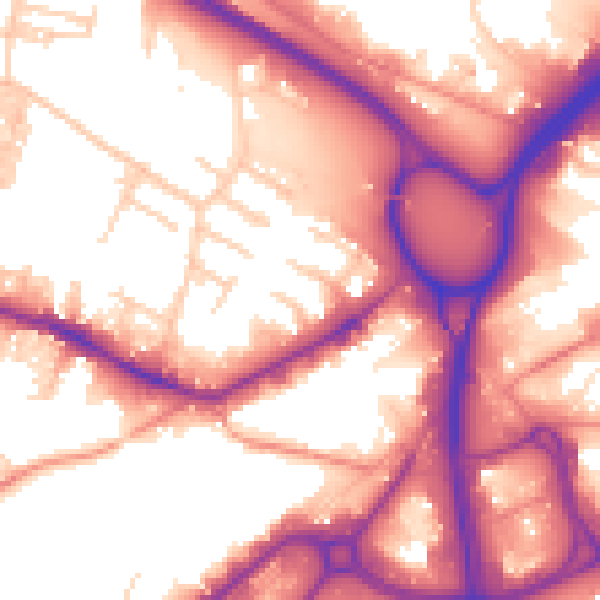 Daytime road noise heatmap for LS12 1XH