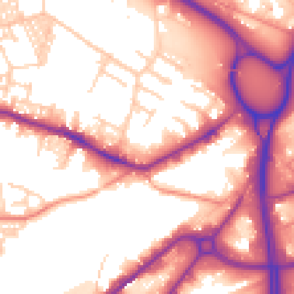Daytime road noise heatmap for LS12 1XN