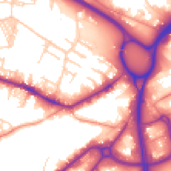 Daytime road noise heatmap for LS12 1XQ