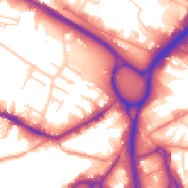 Daytime road noise heatmap for LS12 1XY