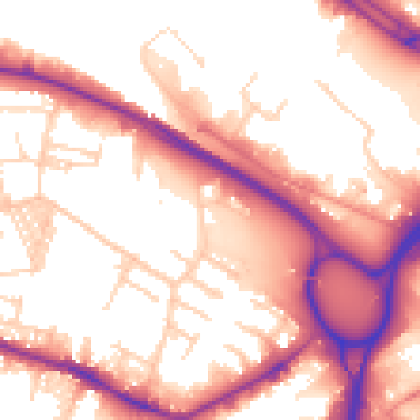 Daytime road noise heatmap for LS12 1YL