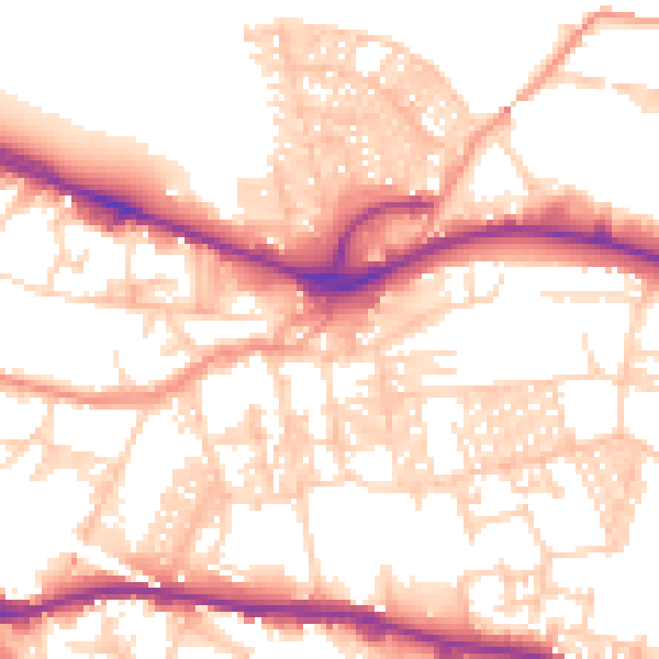 Daytime road noise heatmap for LS12 2AD