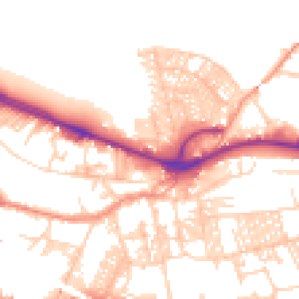 Daytime road noise heatmap for LS12 2AE