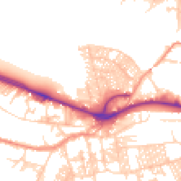 Daytime road noise heatmap for LS12 2AR