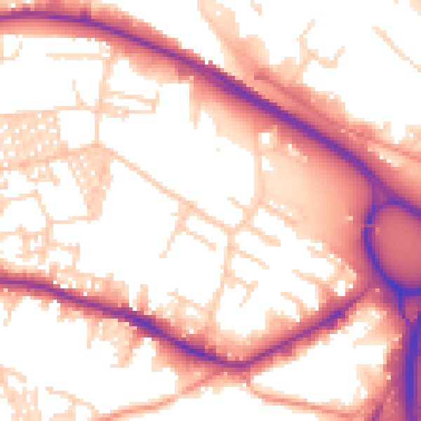 Daytime road noise heatmap for LS12 2HH