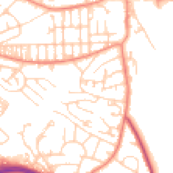 Daytime road noise heatmap for LS12 2JT