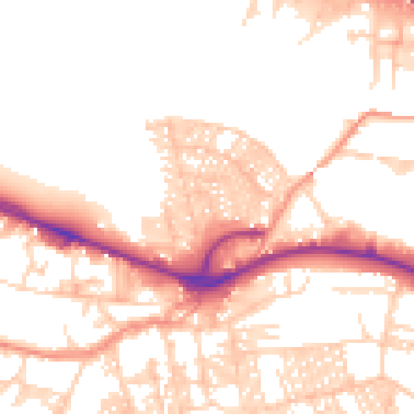 Daytime road noise heatmap for LS12 2NL
