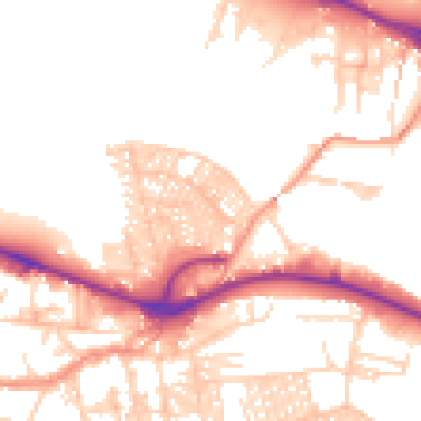 Daytime road noise heatmap for LS12 2NT