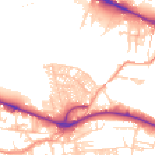 Daytime road noise heatmap for LS12 2NY