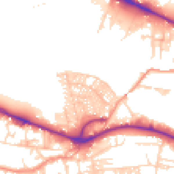 Daytime road noise heatmap for LS12 2PA