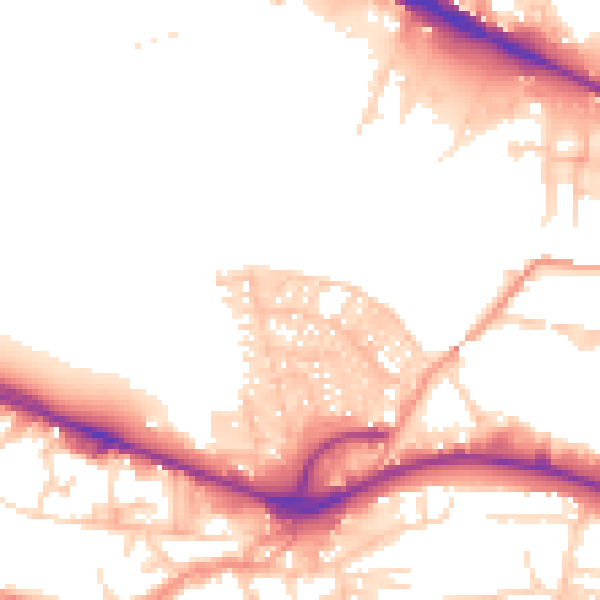 Daytime road noise heatmap for LS12 2PD
