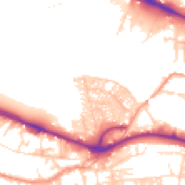 Daytime road noise heatmap for LS12 2PE