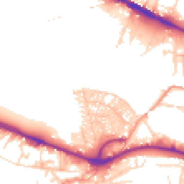 Daytime road noise heatmap for LS12 2PG