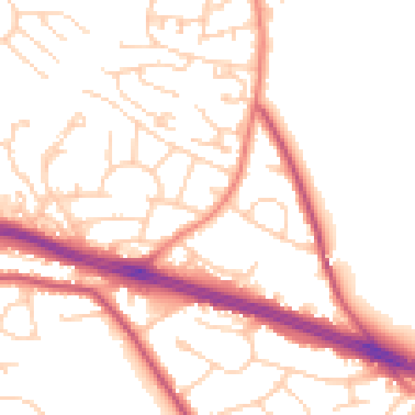 Daytime road noise heatmap for LS12 2RG