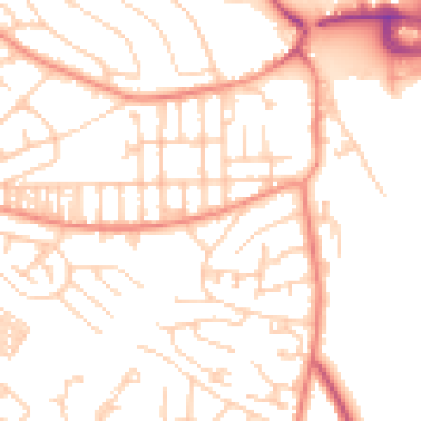 Daytime road noise heatmap for LS12 2TF