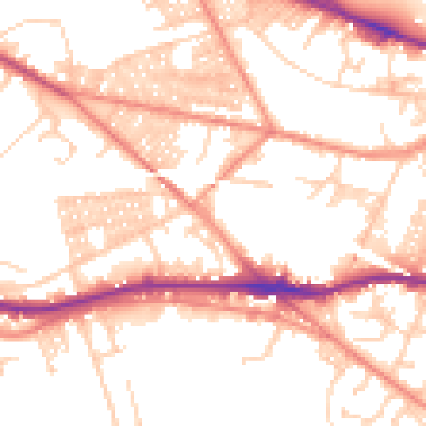 Daytime road noise heatmap for LS12 3BR