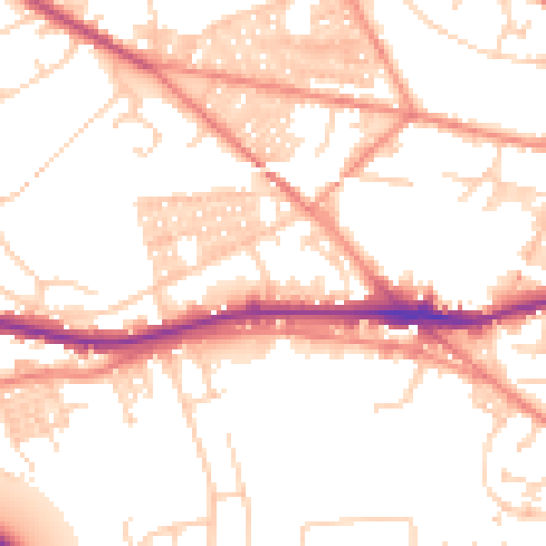 Daytime road noise heatmap for LS12 3DF