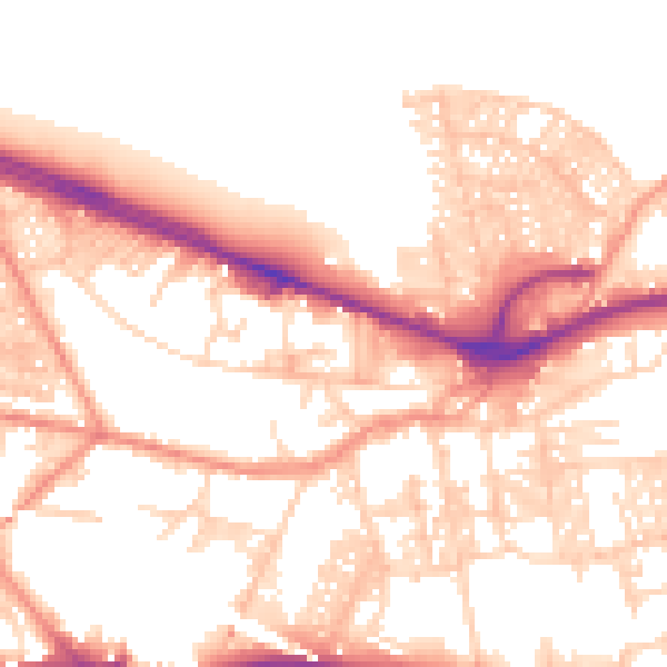 Daytime road noise heatmap for LS12 3DJ