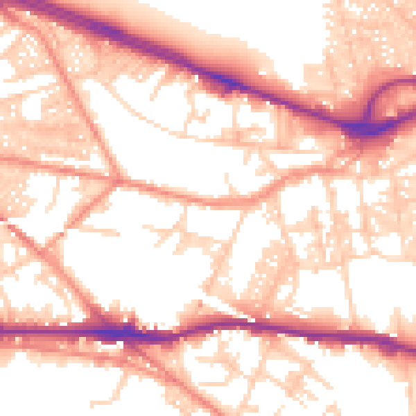 Daytime road noise heatmap for LS12 3HD