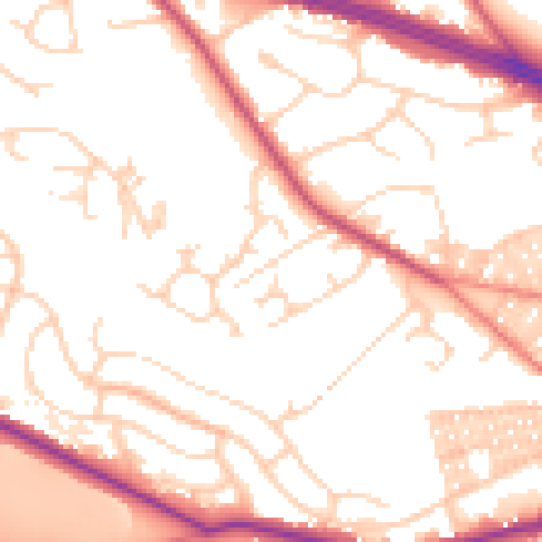 Daytime road noise heatmap for LS12 3LU