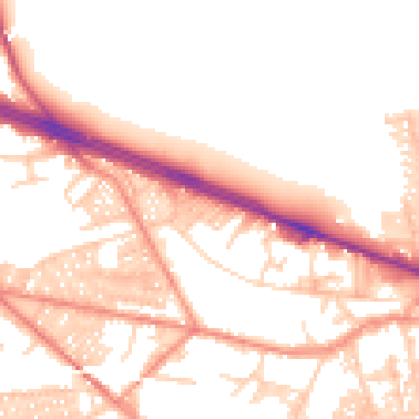 Daytime road noise heatmap for LS12 3NF