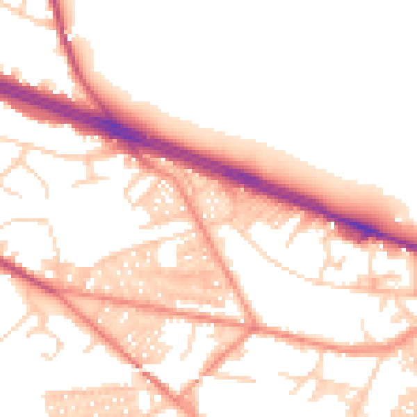 Daytime road noise heatmap for LS12 3NR