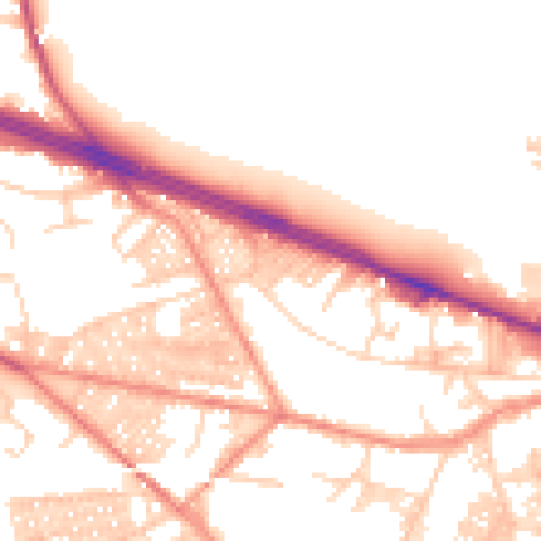 Daytime road noise heatmap for LS12 3NT