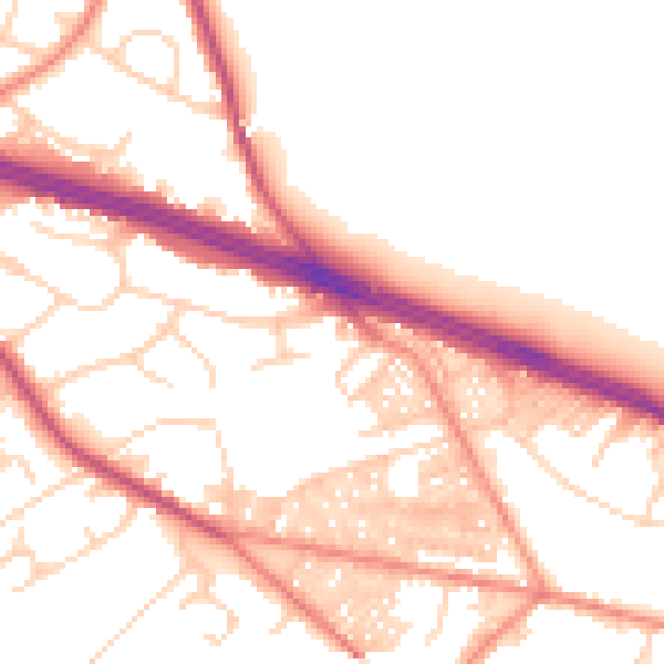 Daytime road noise heatmap for LS12 3PH