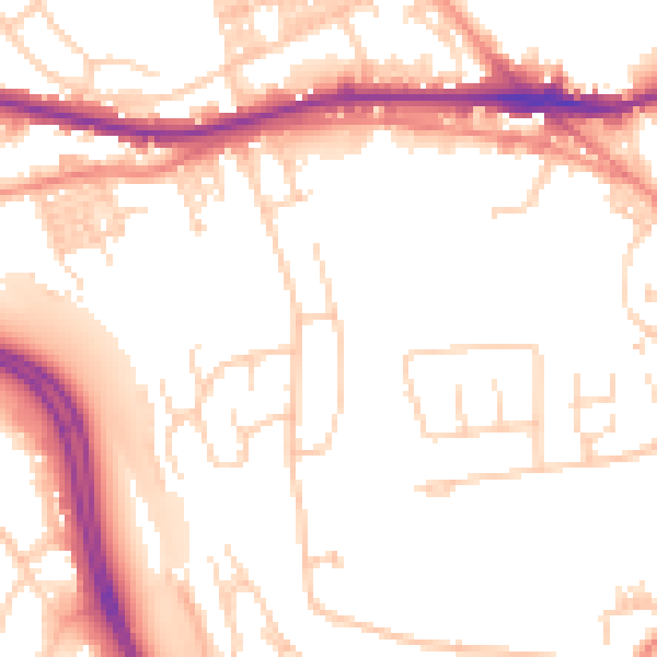 Daytime road noise heatmap for LS12 4PA