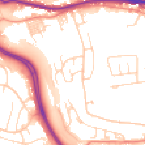 Daytime road noise heatmap for LS12 4XA