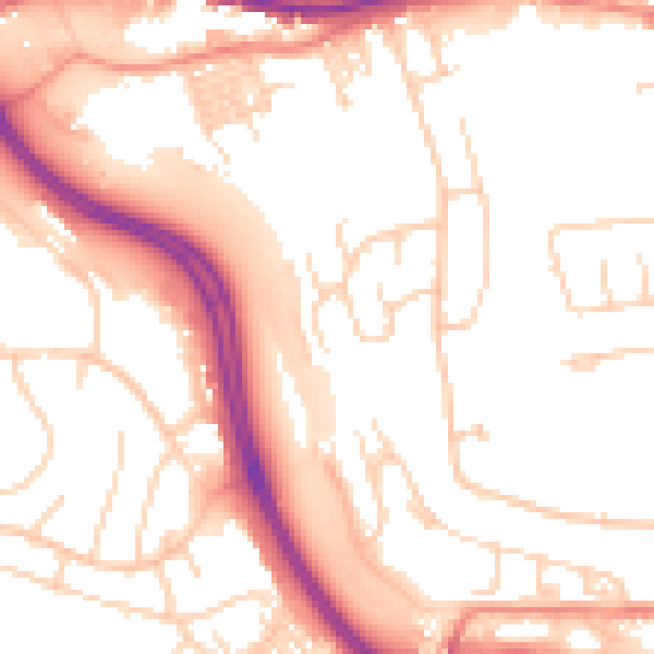 Daytime road noise heatmap for LS12 4XG