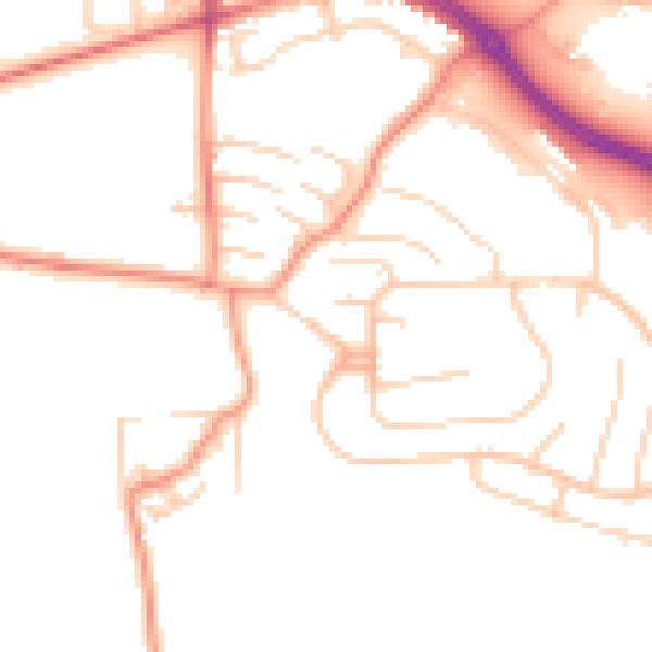 Daytime road noise heatmap for LS12 5AA